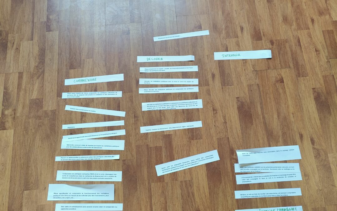 Atelier collectif : Décoder les institutions publiques et comprendre les politiques culturelles du territoire